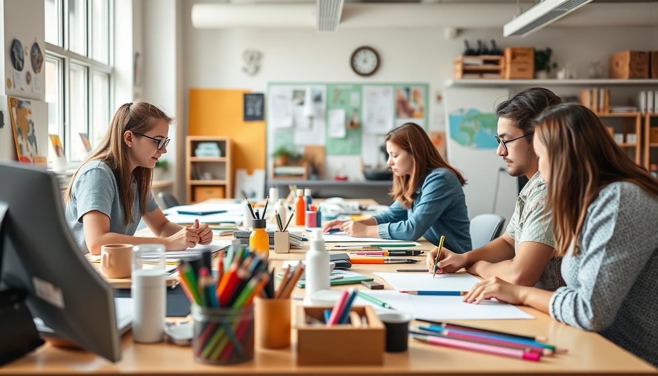 Students working in research laboratory